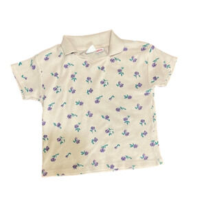 Zara kids 3-4 years floral top in light pink with purple flowers